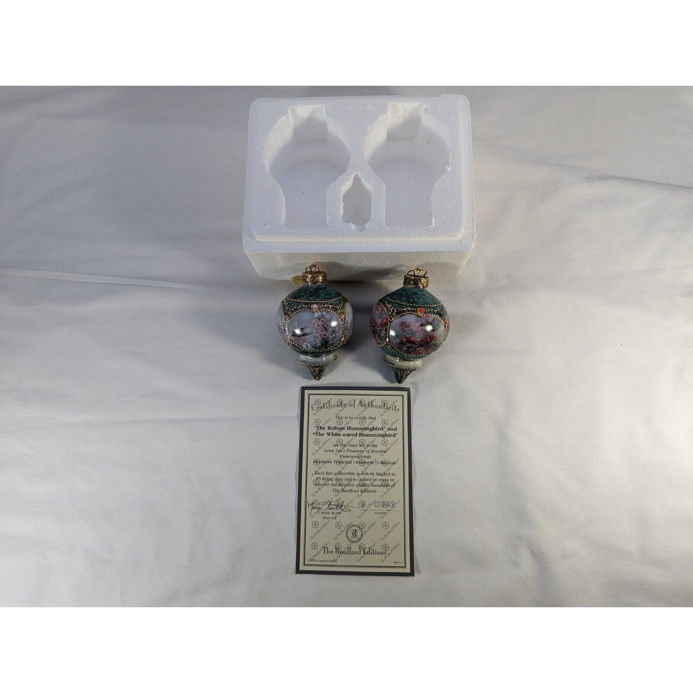 Lena Liu Treasury Of Jeweled Hummingbirds Ornaments Set 3 Bradford Editions 1998